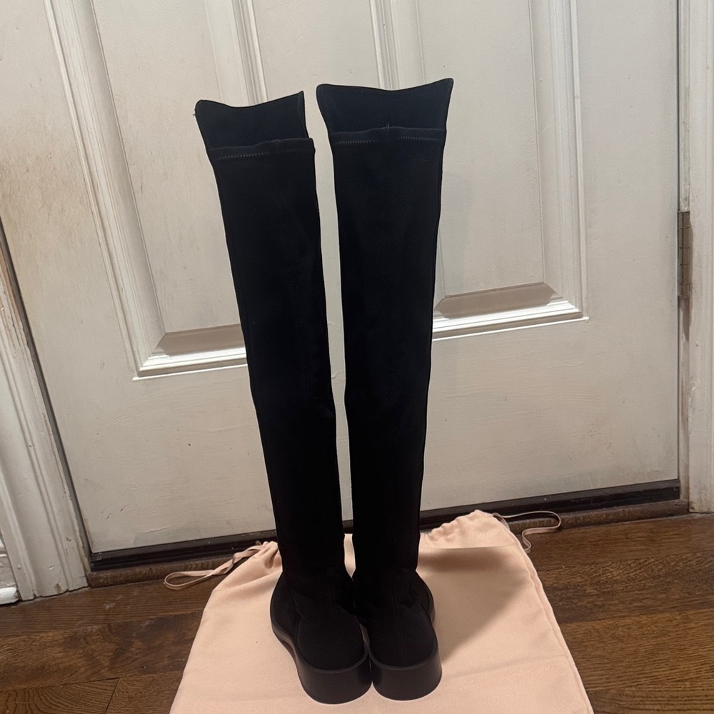 Stuart Weitzman 5050 Bold OTK Boots Black Suede Over-the-Knee Size 8.5 - Picture 5 of 14